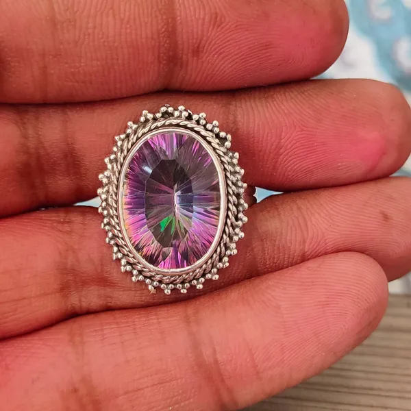 Silver_&_Multicolor_Sterling_Silver_925_Premium_&_Elegant_Boho_Ring_For_Girls_&_Women