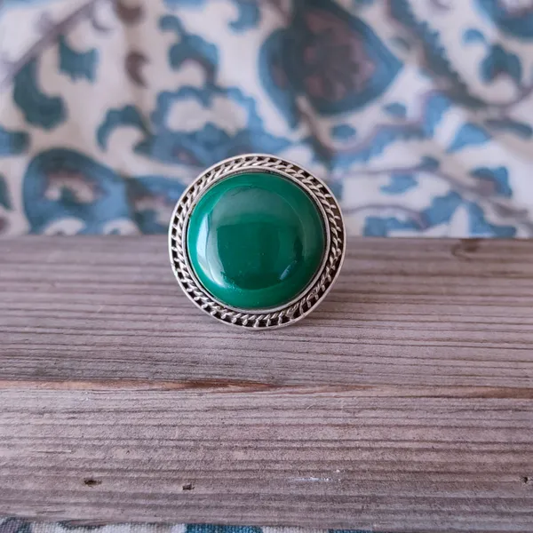Silver_&_Green_Sterling_Silver_925_Premium_&_Elegant_Boho_Ring_For_Girls_&_Women