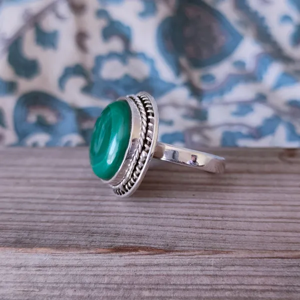 Silver_&_Green_Sterling_Silver_925_Premium_&_Elegant_Boho_Ring_For_Girls_&_Women