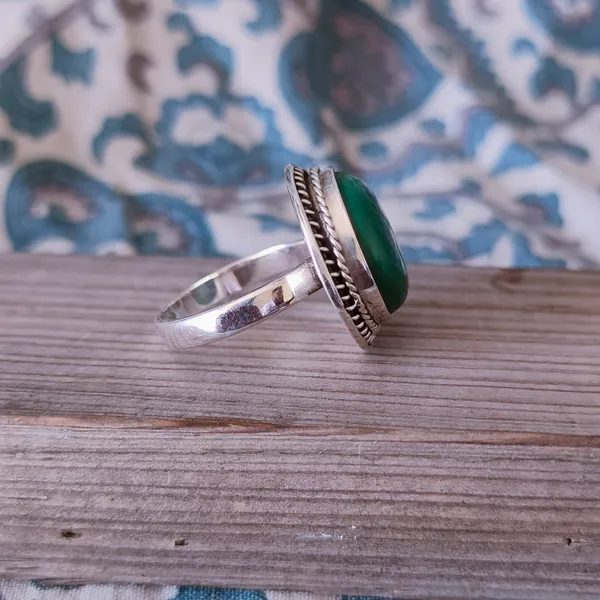Silver_&_Green_Sterling_Silver_925_Premium_&_Elegant_Boho_Ring_For_Girls_&_Women