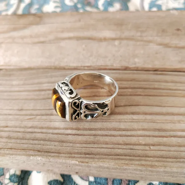 Silver_&_Brown_Sterling_Silver_925_Premium_&_Elegant_Boho_Ring_For_Girls_&_Women