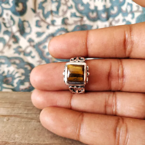 Silver_&_Brown_Sterling_Silver_925_Premium_&_Elegant_Boho_Ring_For_Girls_&_Women
