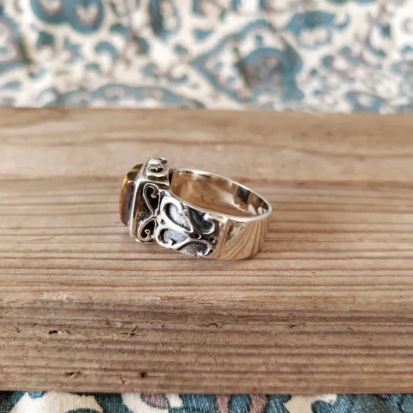 Silver_&_Brown_Sterling_Silver_925_Premium_&_Elegant_Boho_Ring_For_Girls_&_Women