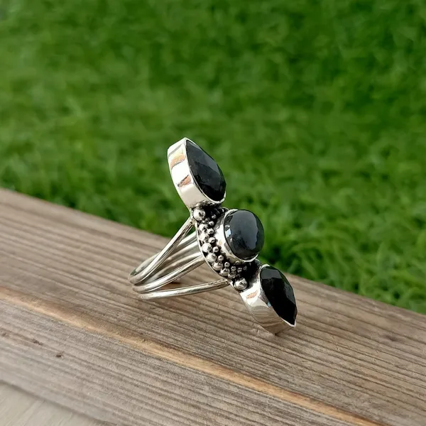 Silver_&_Grey_Sterling_Silver_925_Premium_&_Elegant_Boho_Ring_For_Girls_&_Women