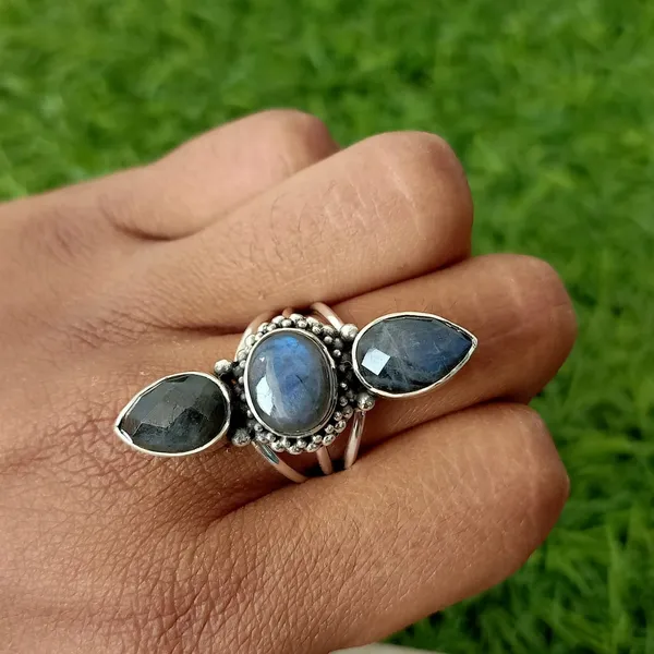 Silver_&_Grey_Sterling_Silver_925_Premium_&_Elegant_Boho_Ring_For_Girls_&_Women