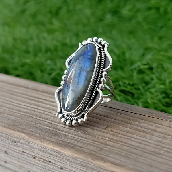 Silver_&_Blue_Sterling_Silver_925_Premium_&_Elegant_Boho_Ring_For_Girls_&_Women