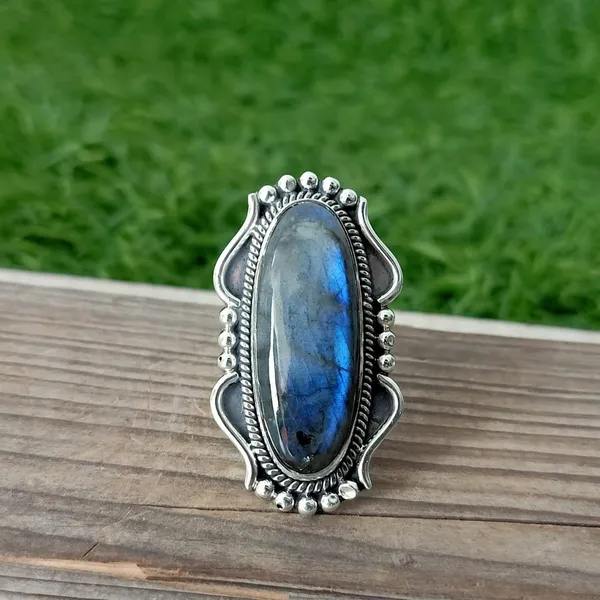 Silver_&_Blue_Sterling_Silver_925_Premium_&_Elegant_Boho_Ring_For_Girls_&_Women