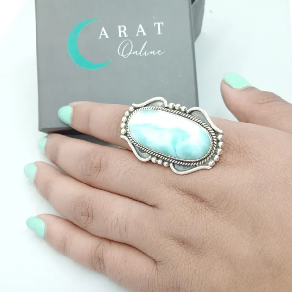 Silver_&_Light_Blue_Sterling_Silver_925_Premium_&_Elegant_Boho_Ring_For_Girls_&_Women