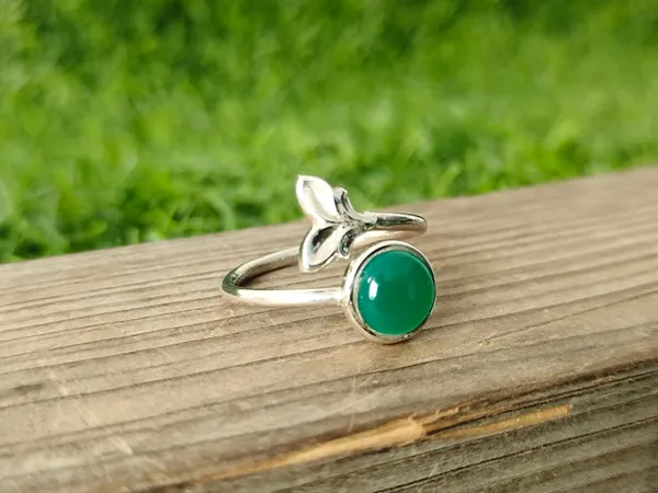 Silver_&_Green_Sterling_Silver_925_Premium_&_Elegant_Boho_Ring_For_Girls_&_Women