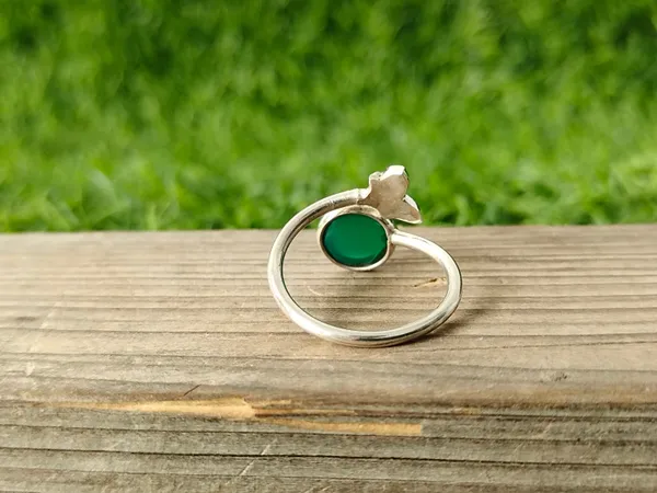 Silver_&_Green_Sterling_Silver_925_Premium_&_Elegant_Boho_Ring_For_Girls_&_Women