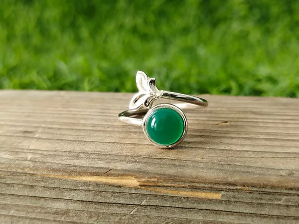 Silver_&_Green_Sterling_Silver_925_Premium_&_Elegant_Boho_Ring_For_Girls_&_Women