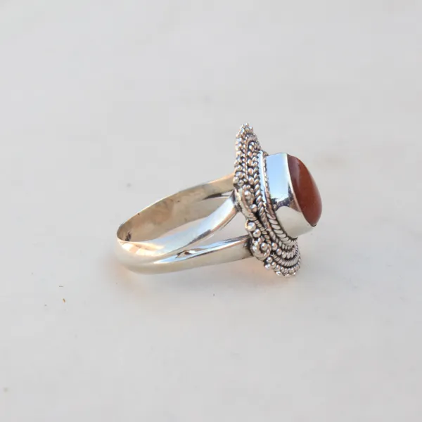 Silver_&_Brown_Sterling_Silver_925_Premium_&_Elegant_Boho_Ring_For_Girls_&_Women