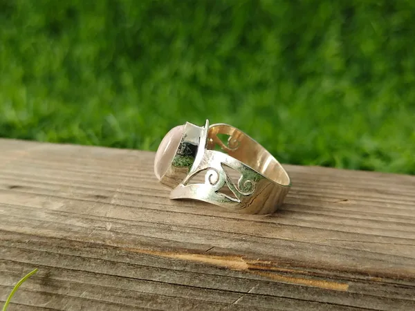 Silver_&_Rose_Pink_Sterling_Silver_925_Premium_&_Elegant_Boho_Ring_For_Girls_&_Women