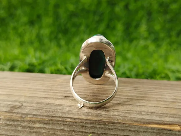 Silver_&_Green_Sterling_Silver_925_Premium_&_Elegant_Boho_Ring_For_Girls_&_Women