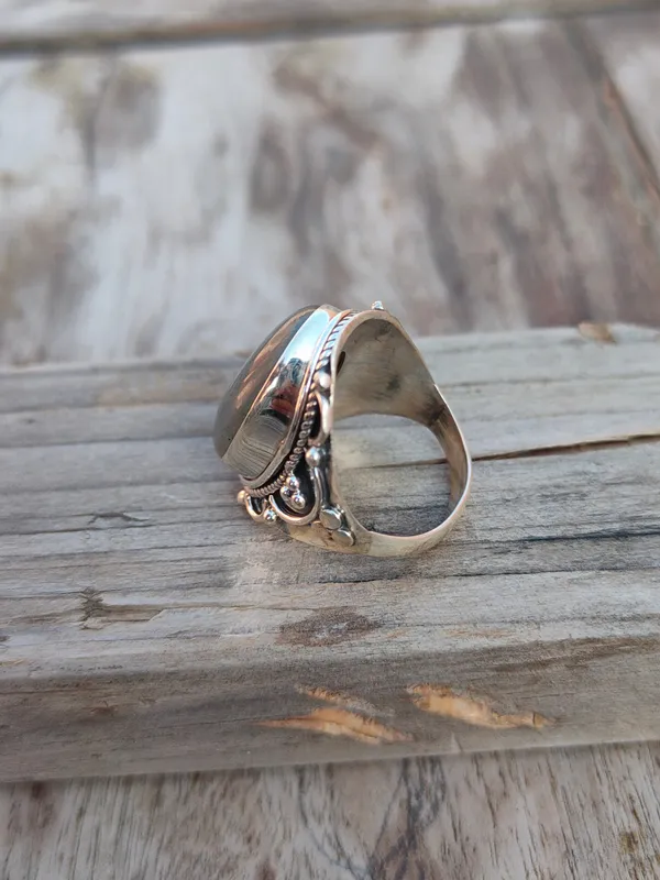 Silver_&_Grey_&_Blue_Sterling_Silver_925_Premium_&_Elegant_Boho_Ring_For_Girls_&_Women