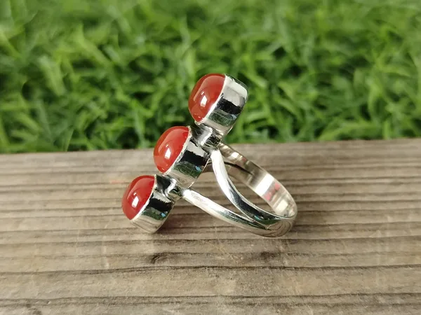 Silver_&_Orange_Sterling_Silver_925_Premium_&_Elegant_Designer_Ring_For_Girls_&_Women