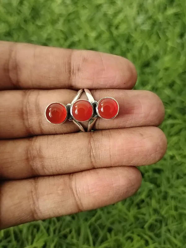 Silver_&_Orange_Sterling_Silver_925_Premium_&_Elegant_Designer_Ring_For_Girls_&_Women