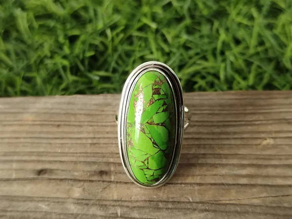 Silver_&_Green_Sterling_Silver_925_Premium_&_Elegant_Boho_Ring_For_Girls_&_Women