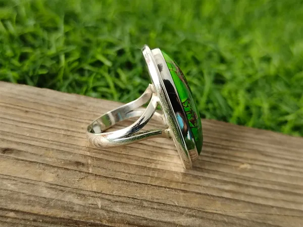 Silver_&_Green_Sterling_Silver_925_Premium_&_Elegant_Boho_Ring_For_Girls_&_Women