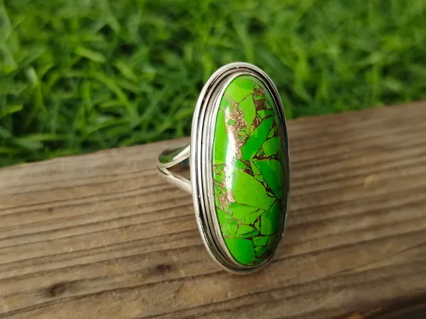 Silver_&_Green_Sterling_Silver_925_Premium_&_Elegant_Boho_Ring_For_Girls_&_Women
