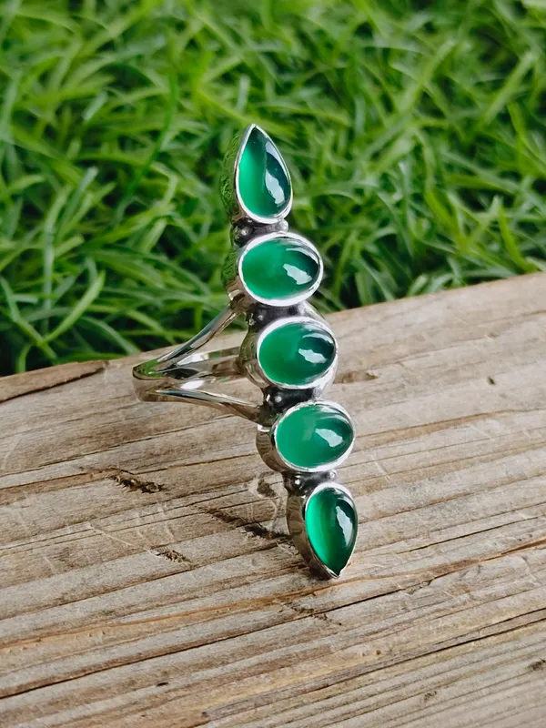 Silver_&_Green_Sterling_Silver_925_Premium_&_Elegant_Handmade_Ring_For_Girls_&_Women