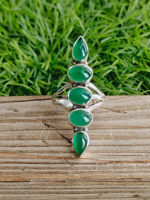 Silver_&_Green_Sterling_Silver_925_Premium_&_Elegant_Handmade_Ring_For_Girls_&_Women