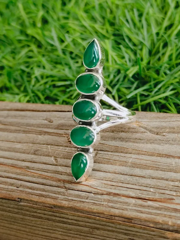 Silver_&_Green_Sterling_Silver_925_Premium_&_Elegant_Handmade_Ring_For_Girls_&_Women