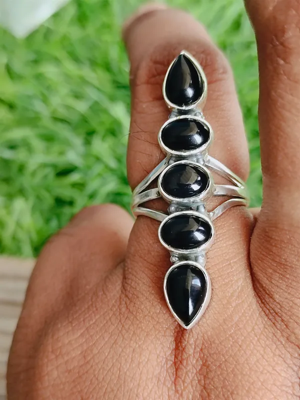 Silver_&_Black_Sterling_Silver_925_Premium_&_Elegant_Designer_Ring_For_Girls_&_Women