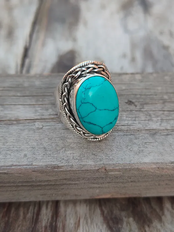 Silver_&_Green_Sterling_Silver_925_Premium_&_Elegant_Boho_Ring_For_Girls_&_Women