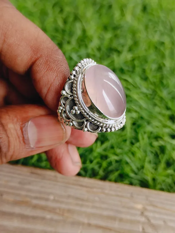 Silver_&_Pink_Sterling_Silver_925_Premium_&_Elegant_Boho_Ring_For_Girls_&_Women