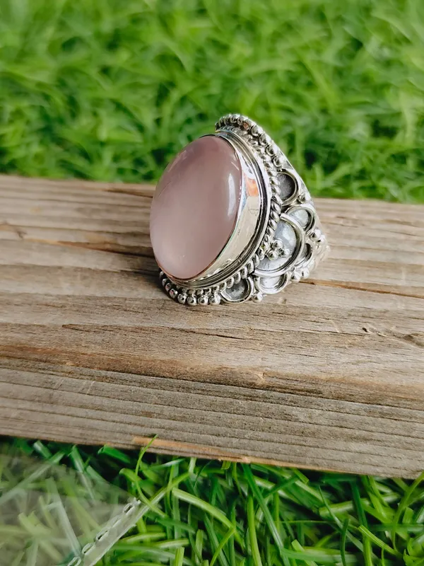 Silver_&_Pink_Sterling_Silver_925_Premium_&_Elegant_Boho_Ring_For_Girls_&_Women