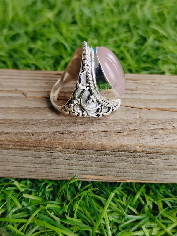 Silver_&_Pink_Sterling_Silver_925_Premium_&_Elegant_Boho_Ring_For_Girls_&_Women
