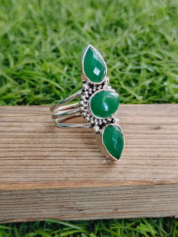 Silver_&_Green_Sterling_Silver_925_Premium_&_Elegant_Boho_Ring_For_Girls_&_Women