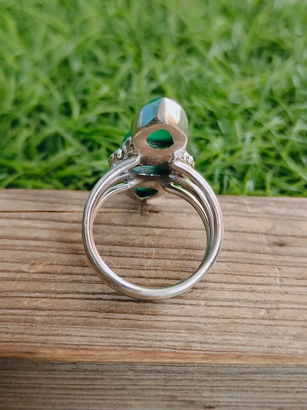 Silver_&_Green_Sterling_Silver_925_Premium_&_Elegant_Boho_Ring_For_Girls_&_Women