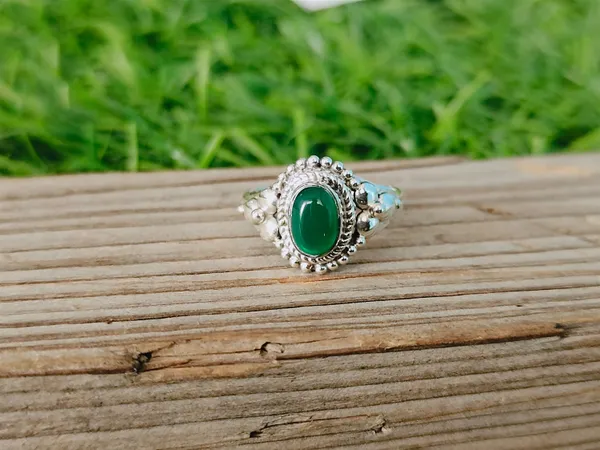 Silver_&_Green_Sterling_Silver_925_Premium_&_Elegant_Boho_Ring_For_Girls_&_Women
