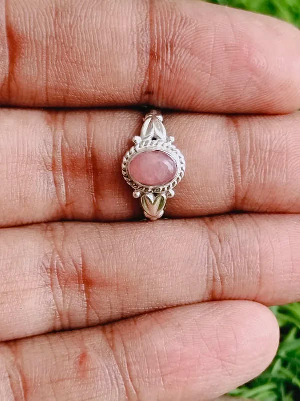 Silver_&_Pink_Sterling_Silver_925_Premium_&_Elegant_Boho_Ring_For_Girls_&_Women