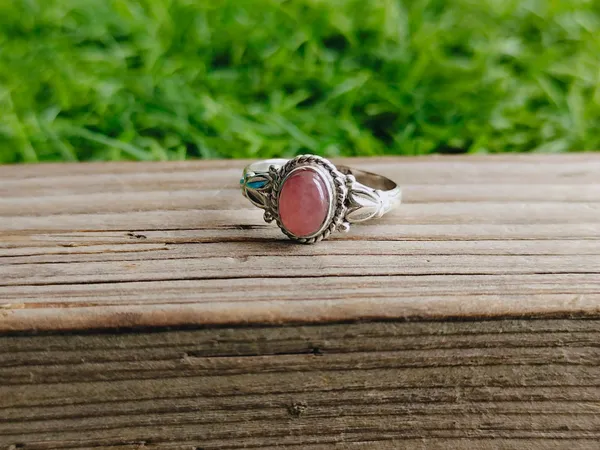 Silver_&_Pink_Sterling_Silver_925_Premium_&_Elegant_Boho_Ring_For_Girls_&_Women