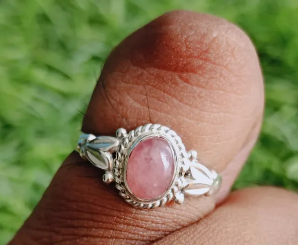 Silver_&_Pink_Sterling_Silver_925_Premium_&_Elegant_Boho_Ring_For_Girls_&_Women