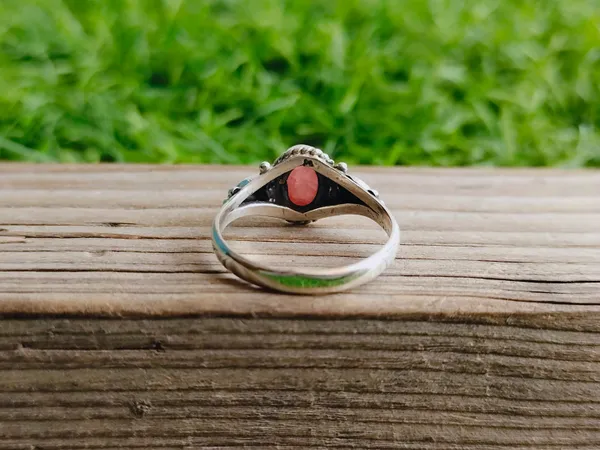 Silver_&_Pink_Sterling_Silver_925_Premium_&_Elegant_Boho_Ring_For_Girls_&_Women