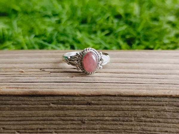 Silver_&_Pink_Sterling_Silver_925_Premium_&_Elegant_Boho_Ring_For_Girls_&_Women