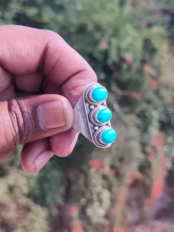 Silver_&_Green_Sterling_Silver_925_Premium_&_Elegant_Boho_Ring_For_Girls_&_Women