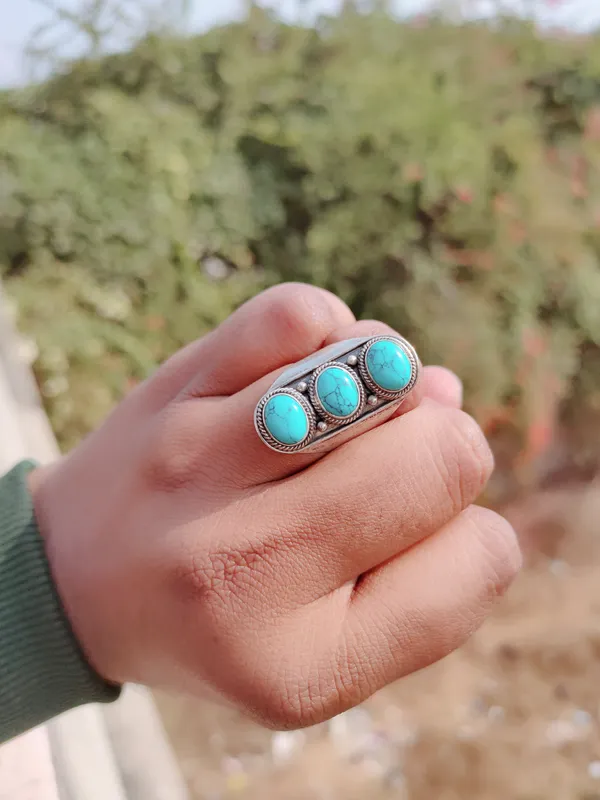 Silver_&_Green_Sterling_Silver_925_Premium_&_Elegant_Boho_Ring_For_Girls_&_Women