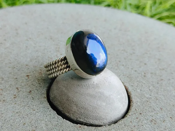 Silver_&_Grey_&_Blue_Sterling_Silver_925_Premium_&_Elegant_Boho_Ring_For_Girls_&_Women