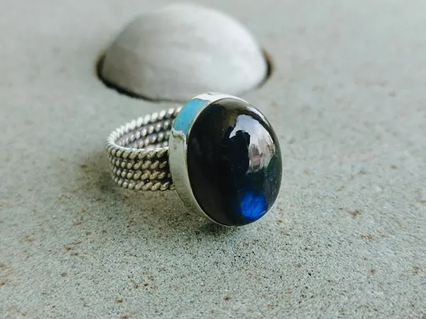 Silver_&_Grey_&_Blue_Sterling_Silver_925_Premium_&_Elegant_Boho_Ring_For_Girls_&_Women