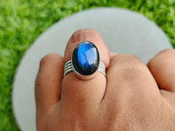 Silver_&_Grey_&_Blue_Sterling_Silver_925_Premium_&_Elegant_Boho_Ring_For_Girls_&_Women