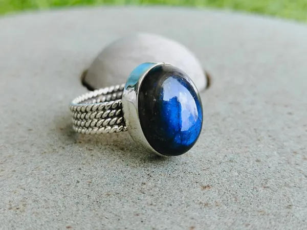 Silver_&_Grey_&_Blue_Sterling_Silver_925_Premium_&_Elegant_Boho_Ring_For_Girls_&_Women