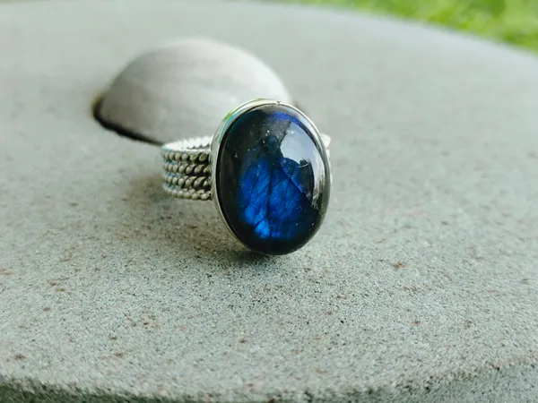 Silver_&_Grey_&_Blue_Sterling_Silver_925_Premium_&_Elegant_Boho_Ring_For_Girls_&_Women