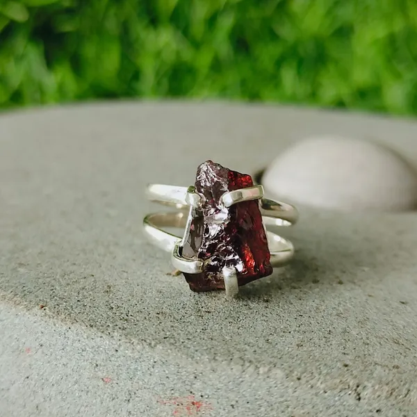 Silver_&_Red_Sterling_Silver_925_Premium_&_Elegant_Boho_Ring_For_Girls_&_Women