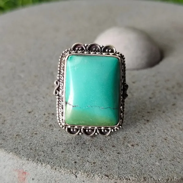 Silver_&_Green_Sterling_Silver_925_Premium_&_Elegant_Boho_Ring_For_Girls_&_Women