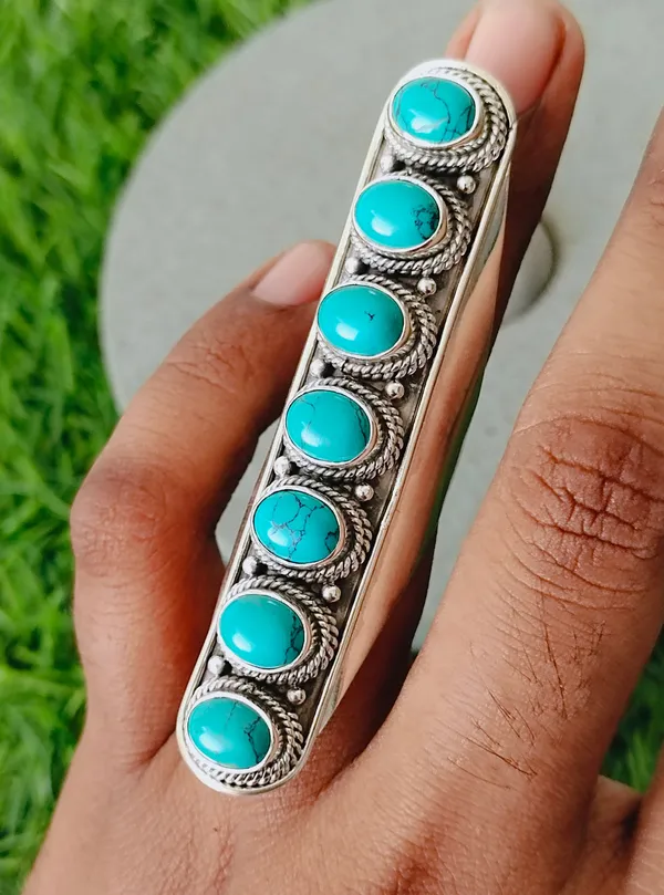 Silver_&_Blue_Sterling_Silver_925_Premium_&_Elegant_Boho_Ring_For_Girls_&_Women